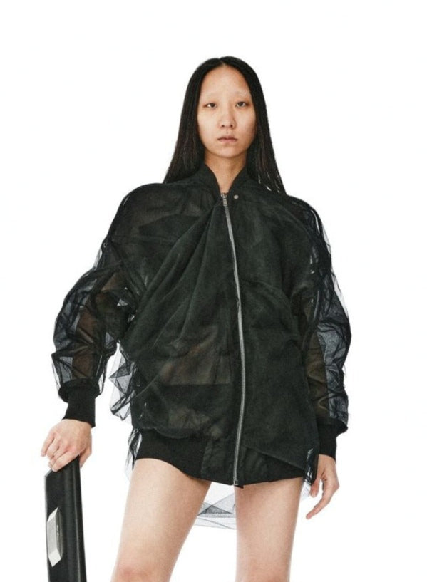 RICK OWENS SS24 WOMENS JUMBO RIPPLE KNIT BOMBER