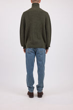 A.P.C. Mens PULL CAMIONNEUR DANIEL Khaki quarter-zip sweater
