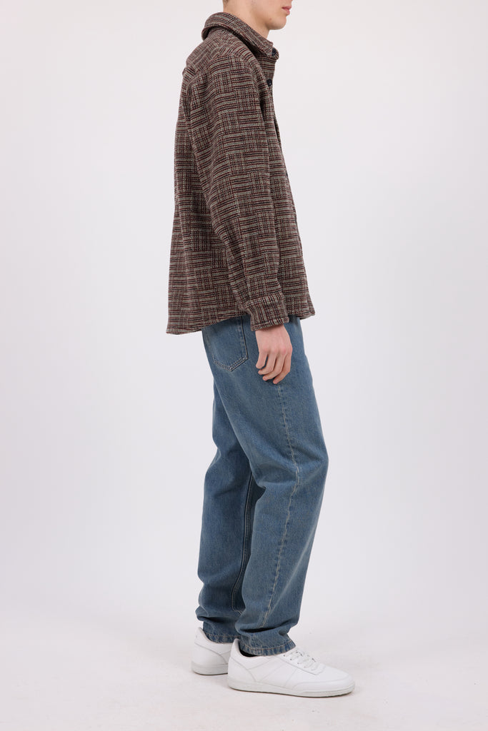 A.P.C. Mens SURCHEMISE BAPTISTE Thick burgundy overshirt