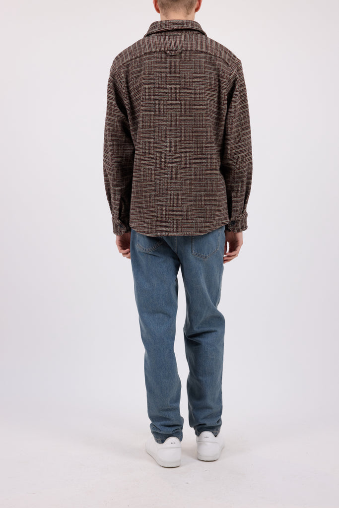 A.P.C. Mens SURCHEMISE BAPTISTE Thick burgundy overshirt