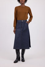 A.P.C. Women JUPE SEASIDE Flared skirt in indigo blue Japanese denim