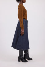 A.P.C. Women JUPE SEASIDE Flared skirt in indigo blue Japanese denim
