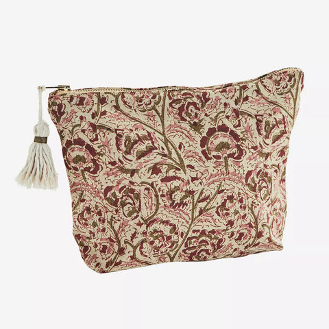 Madam Stoltz Printed Washbag w/ Tassel