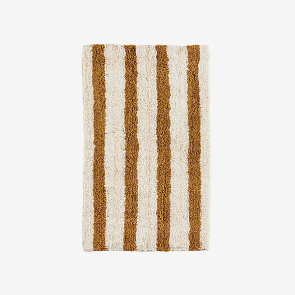 Madam Stoltz striped tufted bath mat 50x80cm Mustard