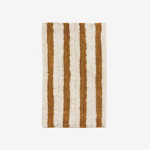 Madam Stoltz striped tufted bath mat 50x80cm Mustard