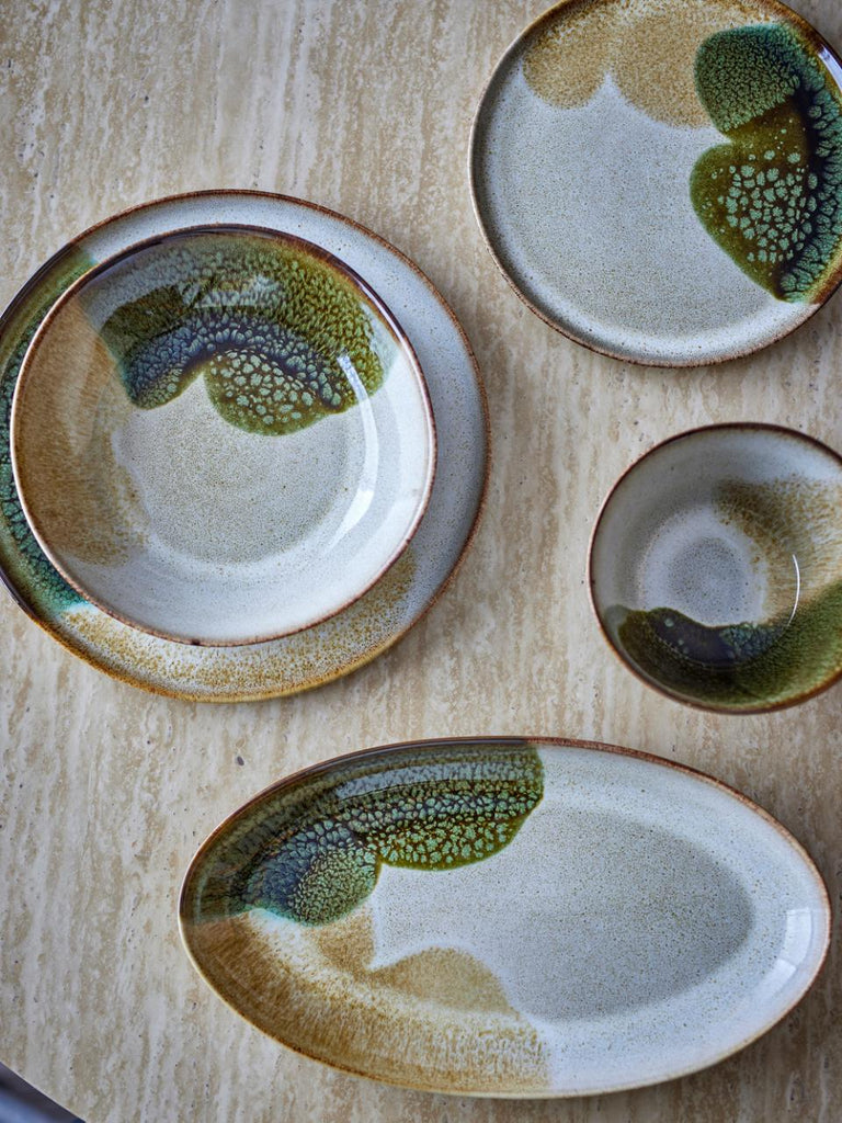 Jules Plate, Green, Stoneware