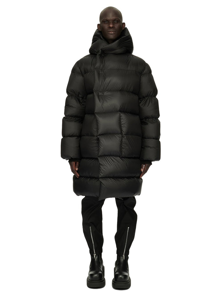 Rick Owens LUXOR LS HOODED LINER IN BLACK RECYCLED NYLON