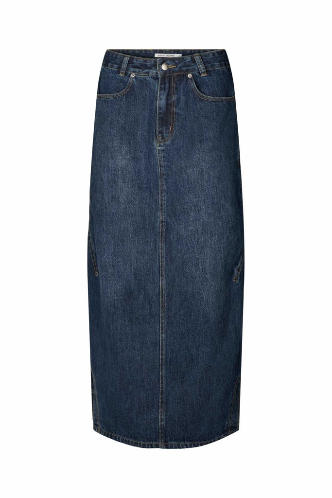 Rabens Saloner Patchwork Denim Skirt - Joella