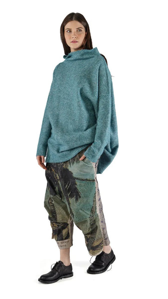 Rundholz AW25 2467003 knitted tunic lagoon mel