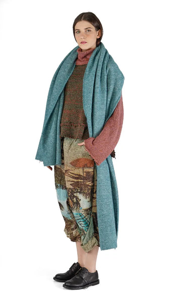 Rundholz AW25 2467706 knitted scarf lagoon mel