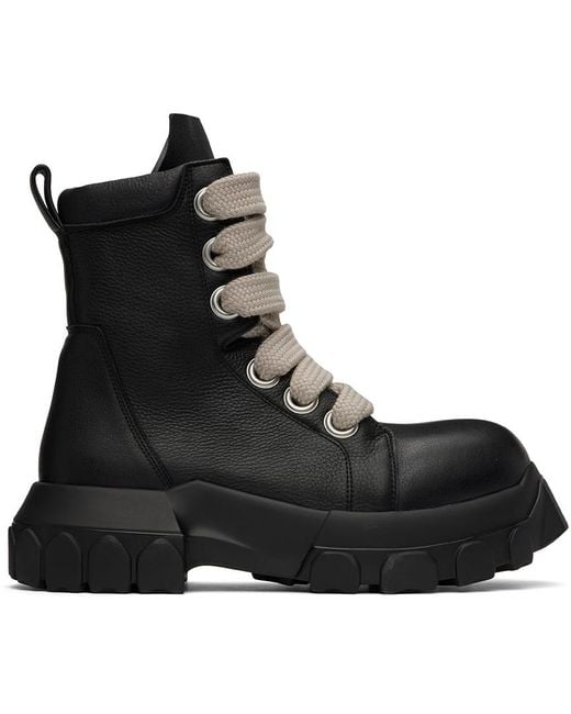 Rick Owens SS26 JUMBOLACE ARMY BOZO TRACTOR LEATHER BOOTS