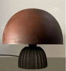 Vega mushroom lamp - Rust finish Iron and antique black
