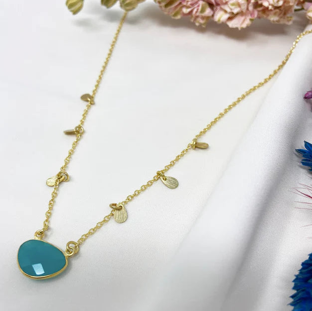 Summer Necklace Aqua Chalcedony