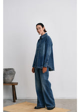Rabens Saloner Paia Denim bib shirt I Dark indigo