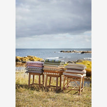 Madam Stolz Printed cotton chair pad Off white, green, burgundy