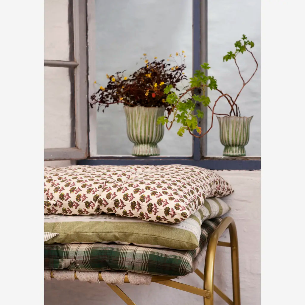 Madam Stoltz Printed cotton mattress Off white 70x180 cm