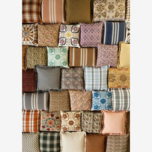 Madam Stoltz Suzani embroidered cushion cover - Brown, yellow, off white