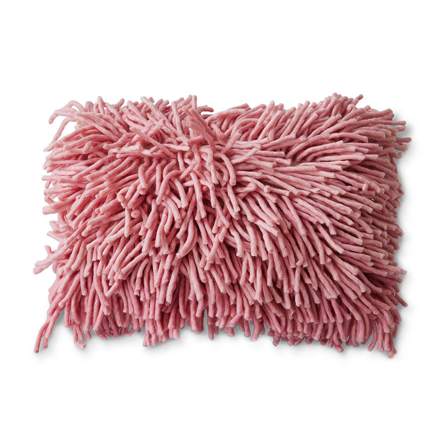 HK Living : Rugged woolen cushion pink (60x40cm)