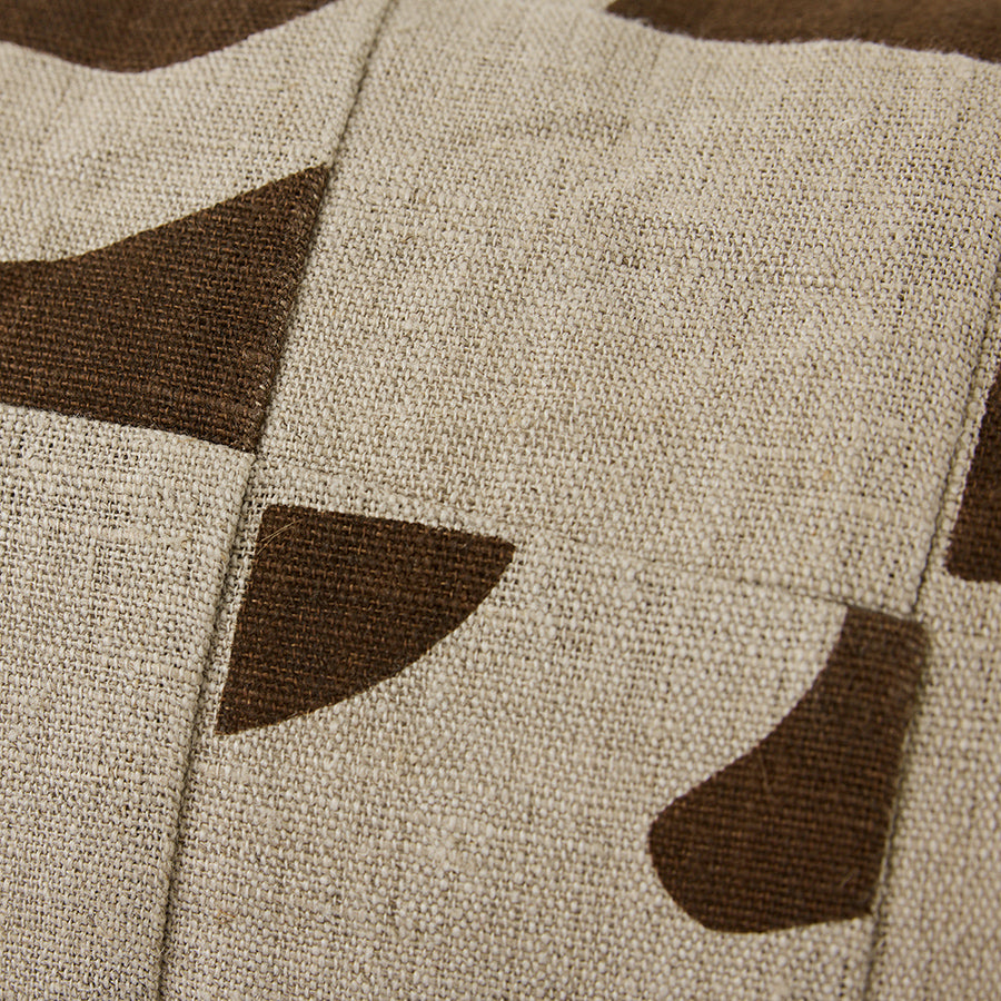 HK Living: Natural patched cushion (70x30cm)