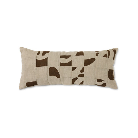HK Living: Natural patched cushion (70x30cm)