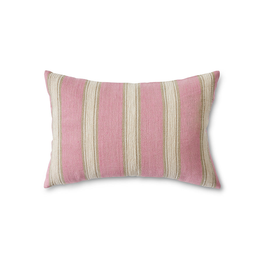 HK Living: Woven striped cushion blush (60x40cm)