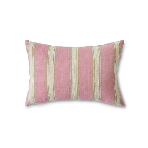 HK Living: Woven striped cushion blush (60x40cm)