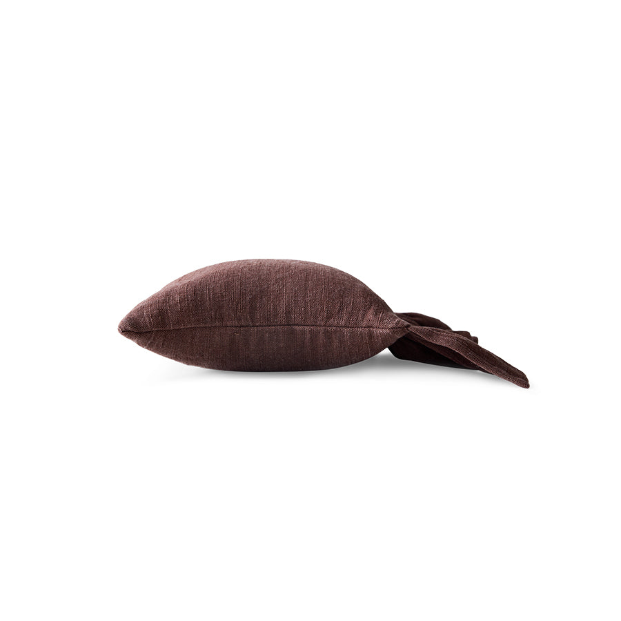 HK Living : Ruffle cushion, chestnut