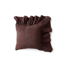 HK Living : Ruffle cushion, chestnut