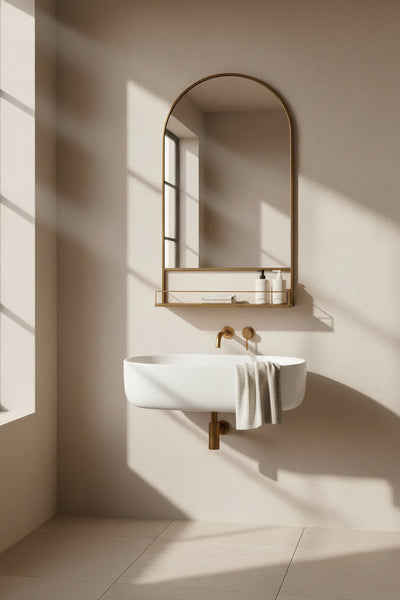 Thomas Gold iron mirror with shelf