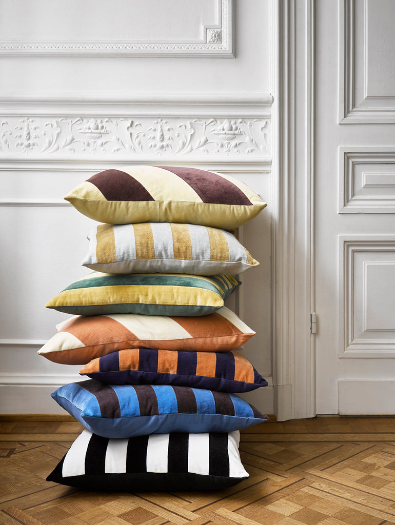 HK Living: Striped cushion velvet peach/cream (40x60)