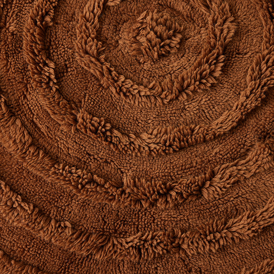 HK Living : Round woolen rug mahogany, Ø150cm