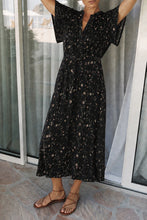 INDI&COLD AW26 LONG FLORAL PRINT DRESS NAVY