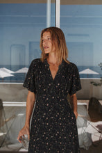 INDI&COLD AW26 LONG FLORAL PRINT DRESS NAVY