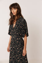INDI&COLD AW26 LONG FLORAL PRINT DRESS NAVY