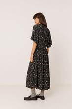 INDI&COLD AW26 LONG FLORAL PRINT DRESS NAVY