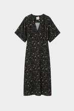 INDI&COLD AW26 LONG FLORAL PRINT DRESS NAVY