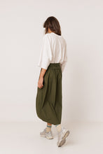 AW26 Falda POPLIN MIDI SKIRT MILITARY GREEN