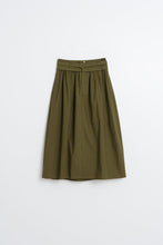 AW26 Falda POPLIN MIDI SKIRT MILITARY GREEN