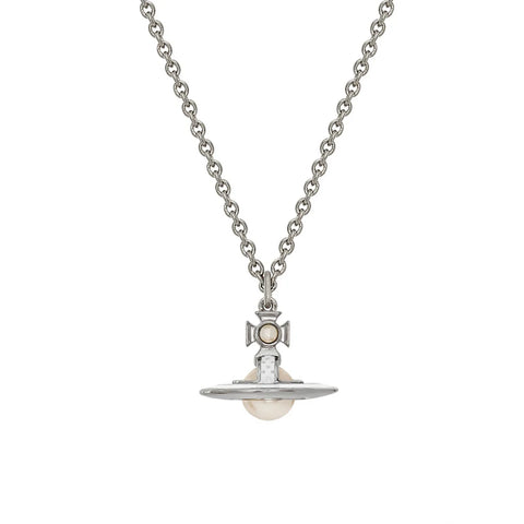 Vivienne Westwood Simonetta Pendant - Platinum / Creamrose Pearl / White Enamel