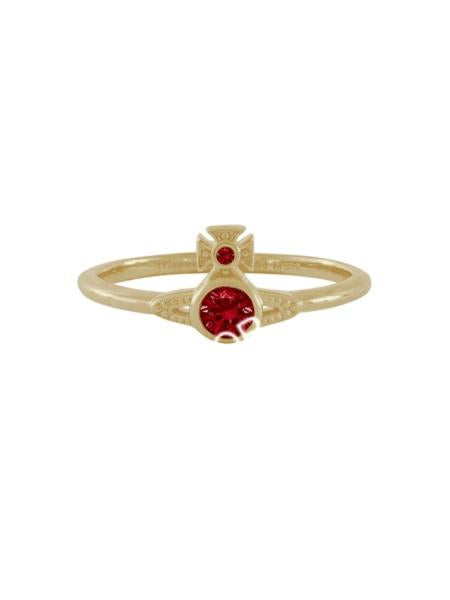 Vivienne Westwood LONDON ORB RING - GOLD / RED CZ