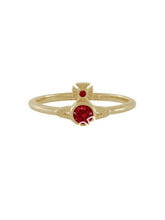 Vivienne Westwood LONDON ORB RING - GOLD / RED CZ