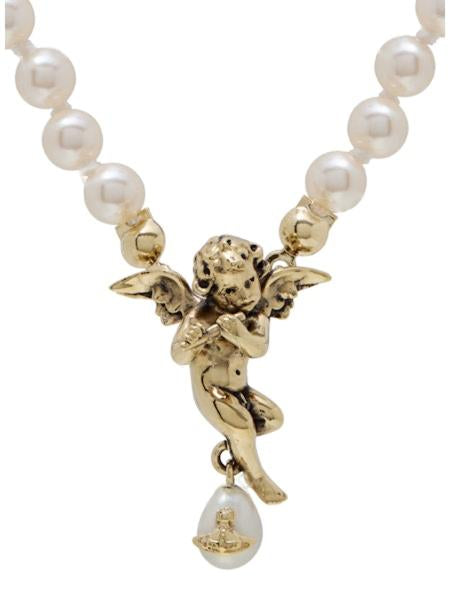 Vivienne Westwood PUTTI PEARL NECKLACE - GOLD / CREAMROSE