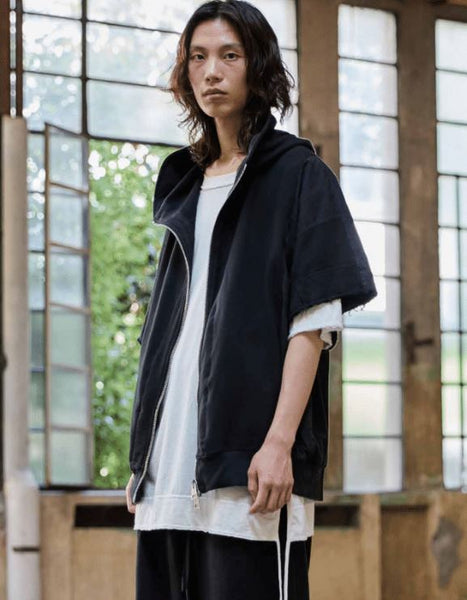 Andrea Ya’aqov Sleeveless Hoodie And Zip - 09 Black