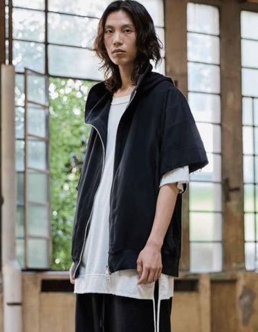 Andrea Ya’aqov Sleeveless Hoodie And Zip - 09 Black