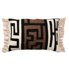 FERNANDO Cushion cover, Natural/black/rust