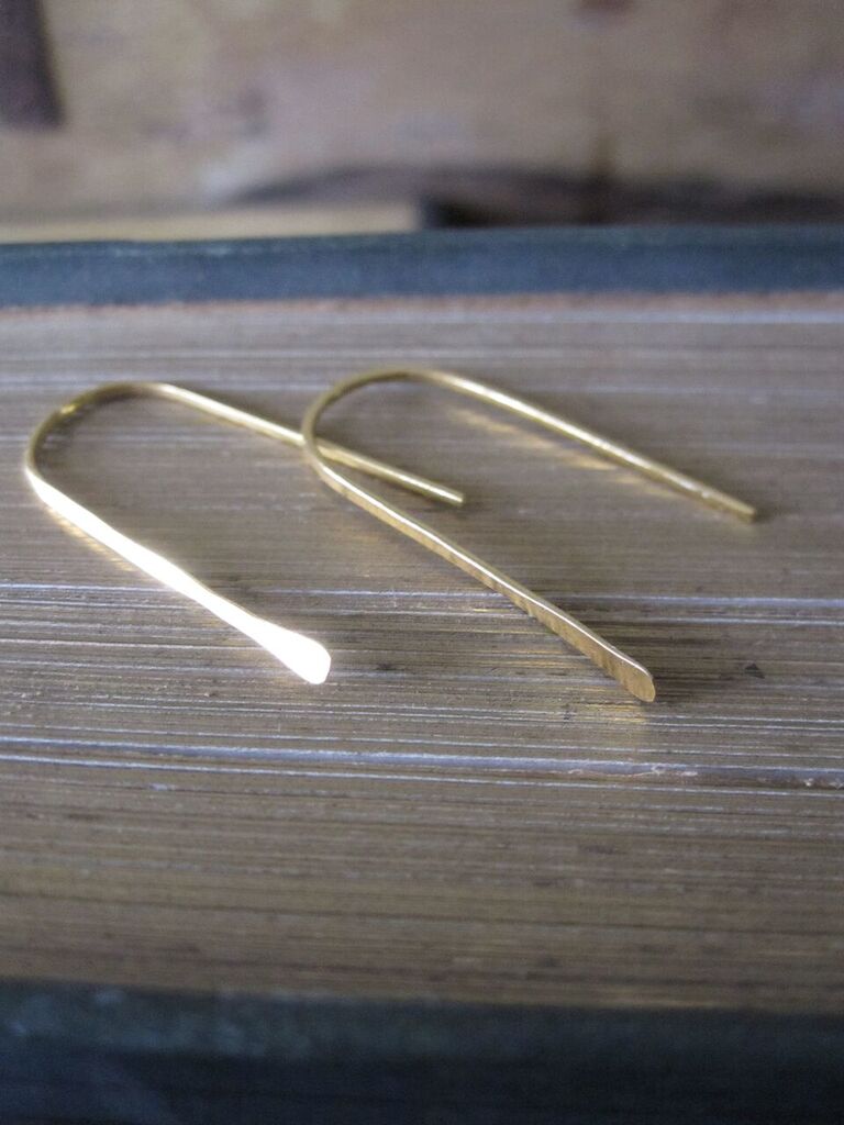 925 silver Gold plated Staple Earrings