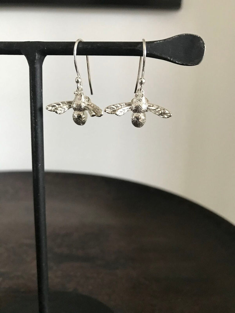 925 Silver Bee Drop Earrings