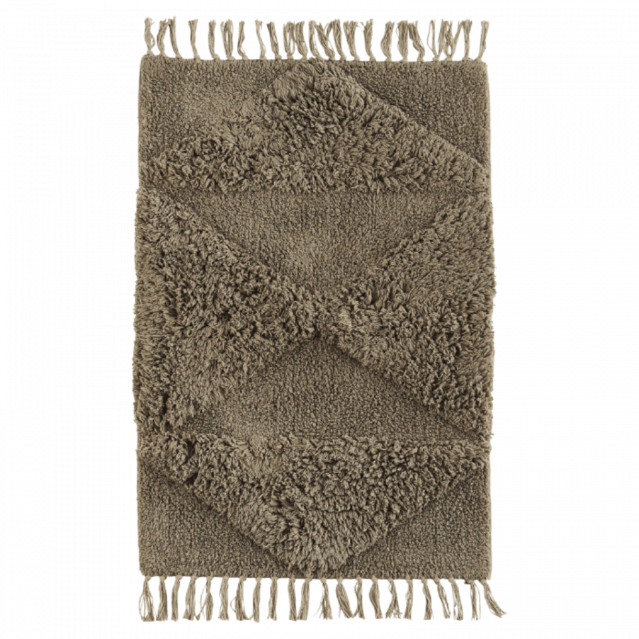 Madam Stoltz Tufted Bathroom Mat / Rug Taupe