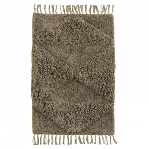 Madam Stoltz Tufted Bathroom Mat / Rug Taupe