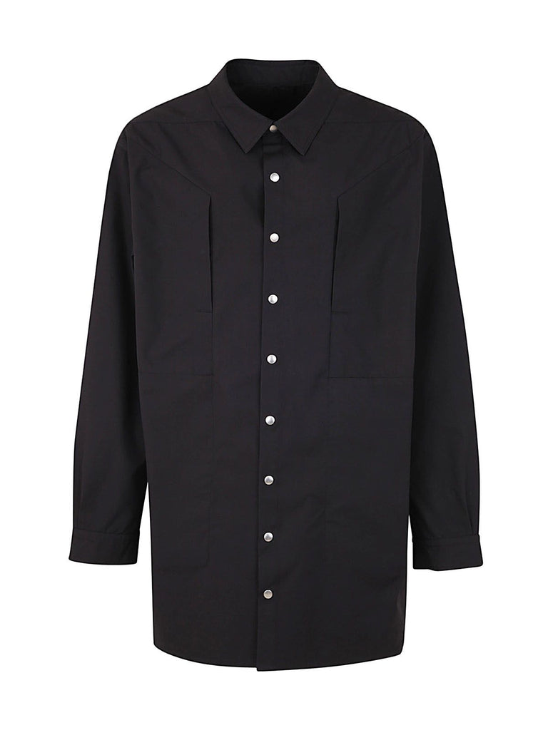 RICK OWENS SS23 JUMBO FOGPOCKET OUTERSHIRT BLACK